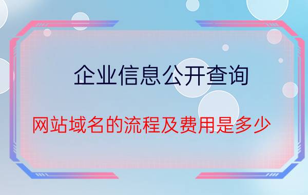 企业信息公开查询 网站域名的流程及费用是多少？